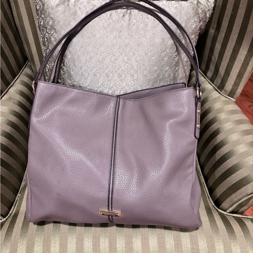 Ann Klein Grey Leather Tote